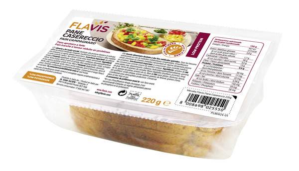 FLAVIS PANE CASERECCIO PANE APROTEICO A FETTE 220 G - Farmapanda Srl