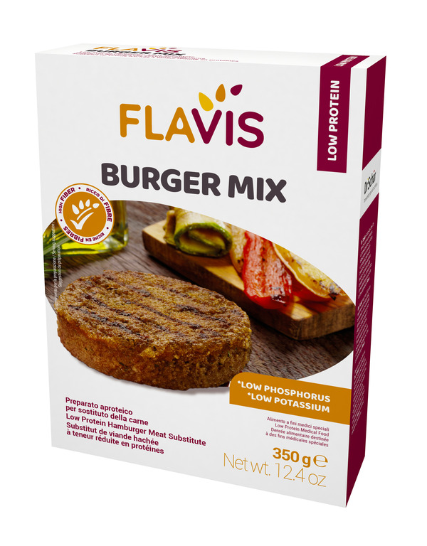 FLAVIS BURGER MIX PREPARATO APROTEICO PER SOSTITUTO DELLA CARNE 350 G - Farmapanda Srl