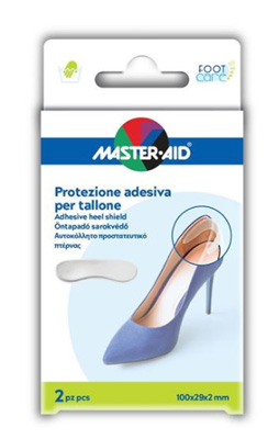 PROTEZIONE ADESIVA MASTER-AID FOOTCARE TRASPARENTE TALLONE 2 PEZZI A4 - Farmapanda Srl