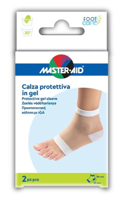 CALZA CON PROTEZIONE MASTER-AID FOOTCARE IDRATANTE IN GEL/TESSUTO PER TALLONI 2 PEZZI F1 - Farmapanda Srl