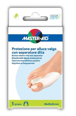 PROTEZIONE MASTER-AID FOOTCARE PER ALLUCE VALGO CON SEPARATORE DITA INTEGRATO 1 PEZZO D9 - Farmapanda Srl