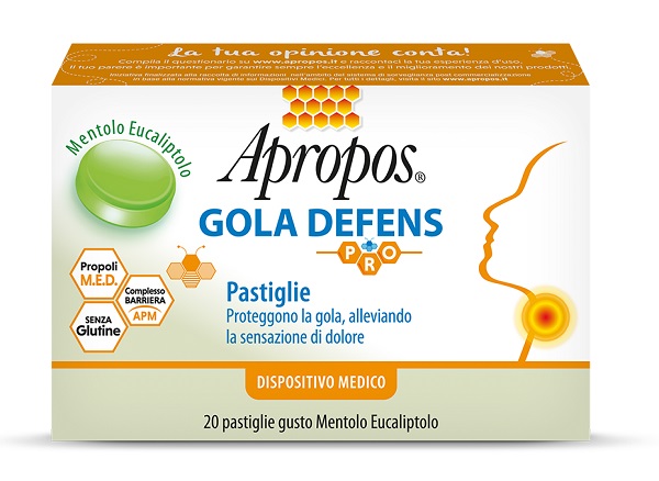 APROPOS GOLA DEFENS PRO 20 PASTIGLIE MENTOLO EUCALIPTO - Farmapanda Srl