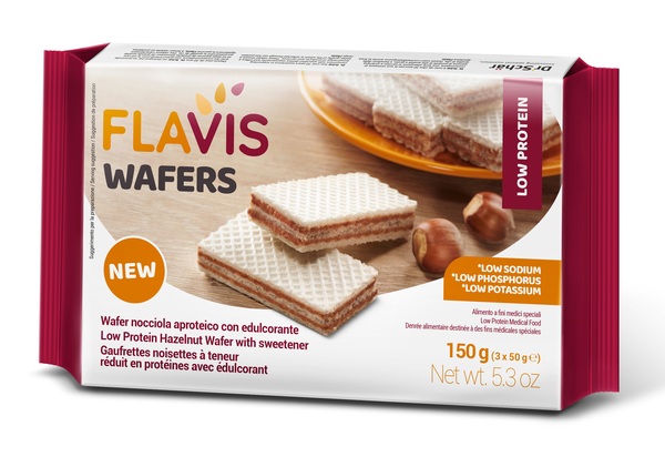 FLAVIS WAFERS NOCCIOLA APROTEICO 3 PORZIONI DA 50 G - Farmapanda Srl