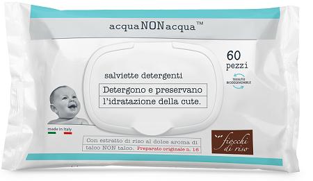 FIOCCHI DI RISO ACQUA NON ACQUA SALVIETTE DETERGENTI 60 PEZZI - Farmapanda Srl