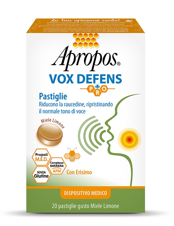 APROPOS VOX DEFENS PRO MIELE LIMONE 20 PASTIGLIE - Farmapanda Srl