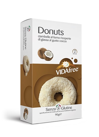 DONUTS GUSTO COCCO CON GLASSA CIOCCOLATO BIANCO 90 G - Farmapanda Srl