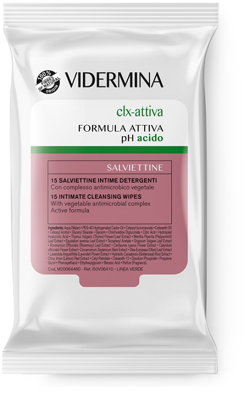 VIDERMINA CLX ATTIVA 15 SALVIETTE INTIME DETERGENTI - Farmapanda Srl