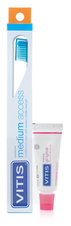 VITIS SPAZZOLINO MEDIUM ACCESS + VITIS DENTRIFRICIO GINGIVAL 15 ML - Farmapanda Srl
