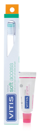 VITIS SPAZZOLINO SOFT ACCESS + DENTIFRICIO GINGIVAL 15 ML - Farmapanda Srl