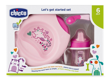 CHICCO SET PAPPA 6M+ ROSA CON CUCCHIAIO ROSA - Farmapanda Srl