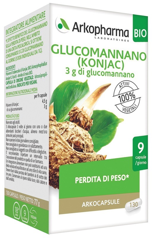ARKO CAPSULE GLUCOMANNANO BIO 130 CAPSULE - Farmapanda Srl
