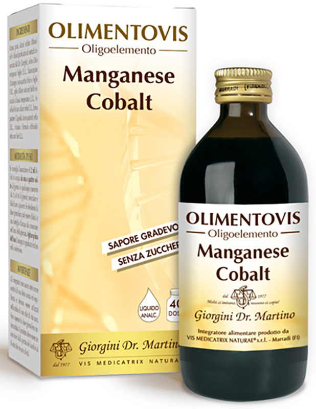 OLIMENTOVIS OLIGOELEMENTO MANGANESE COBALT LIQUIDO ANALCOLICO SENZA ZUCCHERI 200 ML 40 DOSI - Farmapanda Srl
