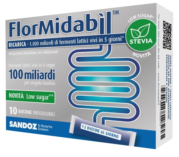 FLORMIDABIL RICARICA 10 BUSTINE CON STEVIA - Farmapanda Srl