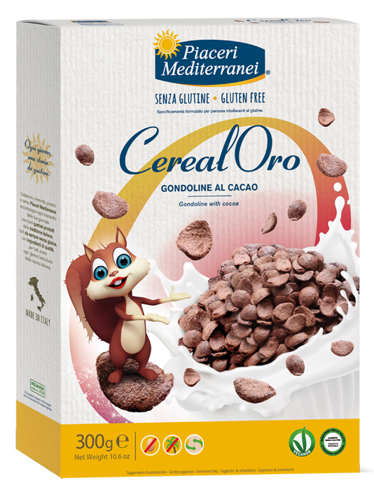 PIACERI MEDITERRANEI CEREALORO GONDOLINE CACAO 300 G - Farmapanda Srl