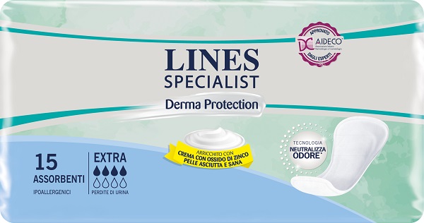 LINES SPECIALIST DERM PANNOLONE SAGOMATO EXTRA 15 PEZZI - Farmapanda Srl
