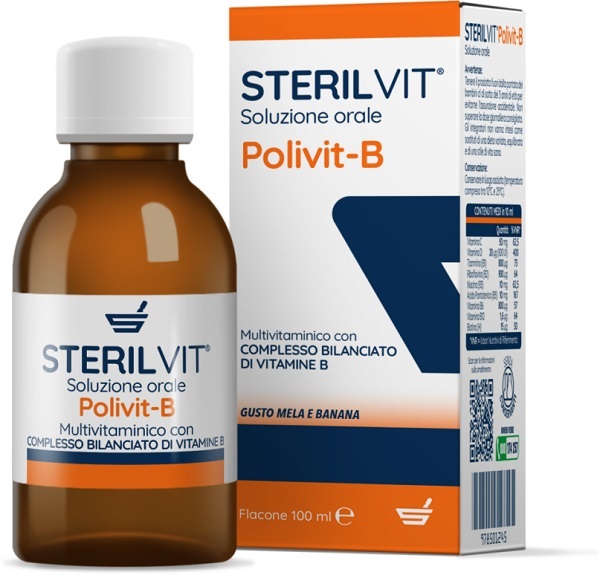 STERILVIT POLIVIT-B SOLUZIONE ORALE GUSTO MELA BANANA 100 ML - Farmapanda Srl