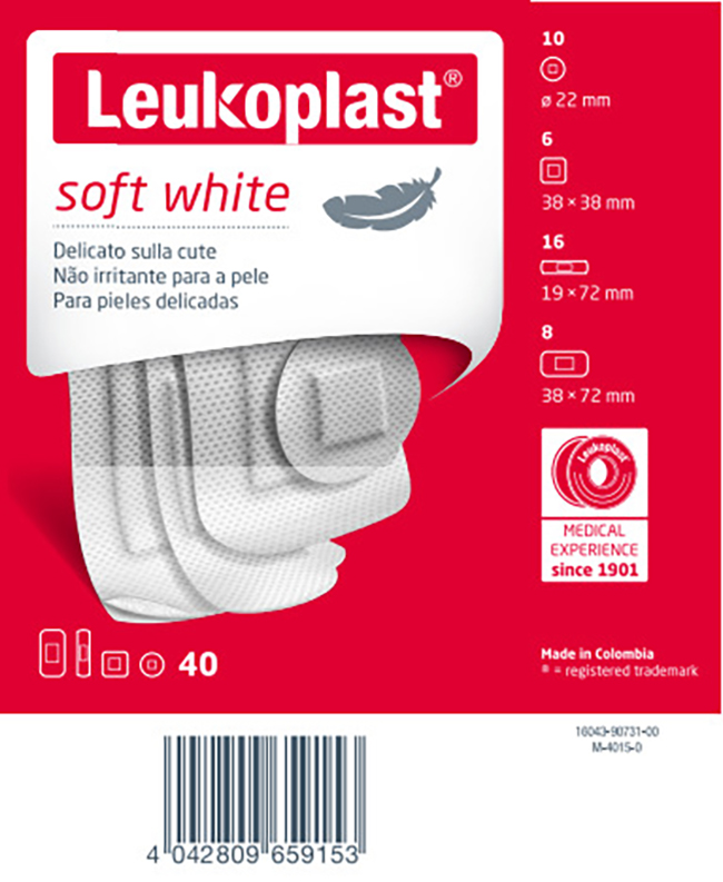 LEUKOPLAST SOFT WHITE 40 PEZZI ASSORTITI - Farmapanda Srl