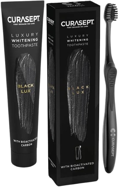 CURASEPT BLACK LUXURY WHITENING DENTIFRICIO 75 ML + SPAZZOLINO - Farmapanda Srl