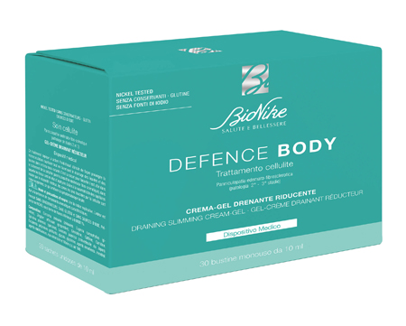DEFENCE BODY TRATTAMENTO CELLULITE CREMA GEL DRENANTE RIDUCENTE 30 BUSTINE DA 10 ML - Farmapanda Srl