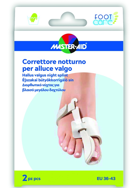 CORRETTORE NOTTE ALLUCE VALGO MASTER-AID FOOTCARE 36-43 2 PEZZI D10 - Farmapanda Srl