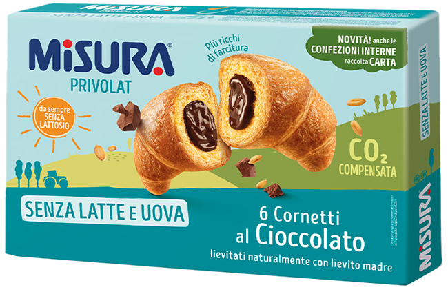 MISURA CORNETTI PRIVOLAT CIOCCOLATO SENZA LATTE E SENZA UOVA 290 G - Farmapanda Srl