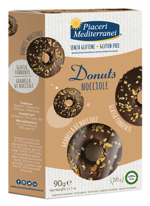 PIACERI MEDITERRANEI DONUTS NOCCIOLE 90 G - Farmapanda Srl