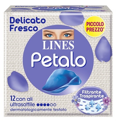 LINES PETALO BLU ASSORBENTE CON ALI 12 PEZZI - Farmapanda Srl