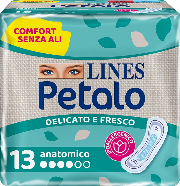 LINES PETALO BLU ASSORBENTE ANATOMICO 13 PEZZI - Farmapanda Srl