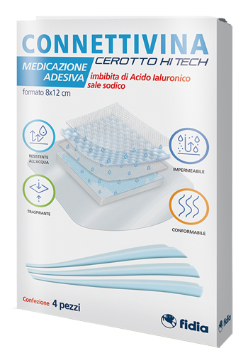 CEROTTO CONNETTIVINA HITECH 8 X 12 CM 4 PEZZI - Farmapanda Srl