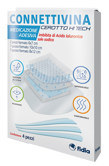 CEROTTO CONNETTIVINA HITECH 4 MISURE MISTE 2 PEZZI 6 X 7 CM + 1 PEZZO 10 X 10 CM + 1 PEZZO 8 X 12 CM - Farmapanda Srl