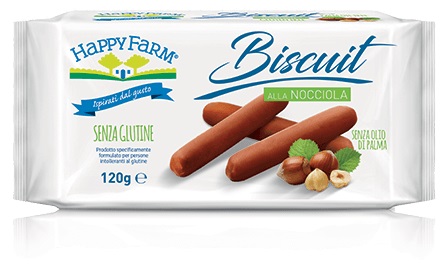 HAPPY FARM BISCUIT NOCCIOLA 120 G - Farmapanda Srl