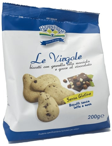 HAPPY FARM VIRGOLE GOCCE CIOCCOLATA E GRANELLA NOCCIOLE 200 G - Farmapanda Srl