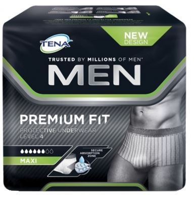 MUTANDINA ASSORBENTE MASCHILE TENA MEN PREMIUM FIT LIVELLO 4 S/M 10 PEZZI - Farmapanda Srl