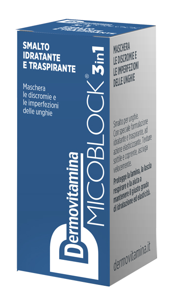 DERMOVITAMINA MICOBLOCK 3 IN 1 SMALTO IDRATANTE E TRASPIRANTE BLU 5 ML - Farmapanda Srl