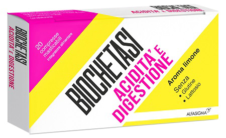 BIOCHETASI ACIDITA' E DIGESTIONE 20 COMPRESSE MASTICABILI AROMA LIMONE - Farmapanda Srl