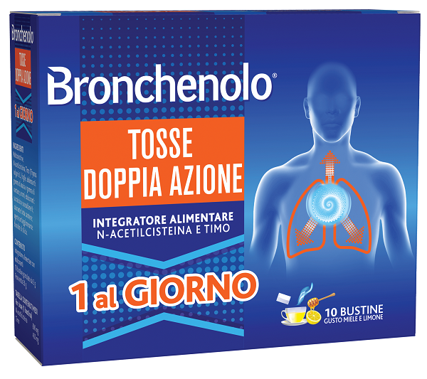 BRONCHENOLO TOSSE DOPPIA AZIONE 10 BUSTINE - Farmapanda Srl