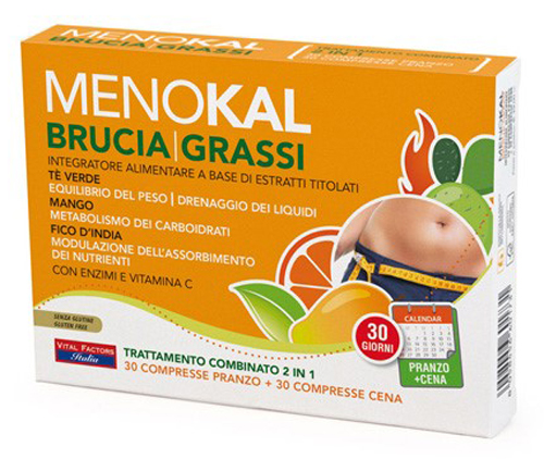MENOKAL BRUCIAGRASSI 30 COMPRESSE PRANZO + 30 COMPRESSE CENA - Farmapanda Srl