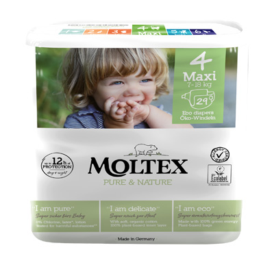 PANNOLINI MOLTEX PURE & NATURE MAXI 7-14 KG TAGLIA 4 29 PEZZI - Farmapanda Srl