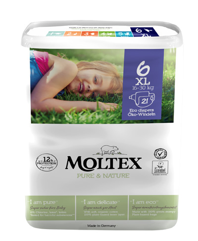 PANNOLINI MOLTEX PURE & NATURE EXTRA LARGE TG 13/18 KG 6 PEZZI - Farmapanda Srl