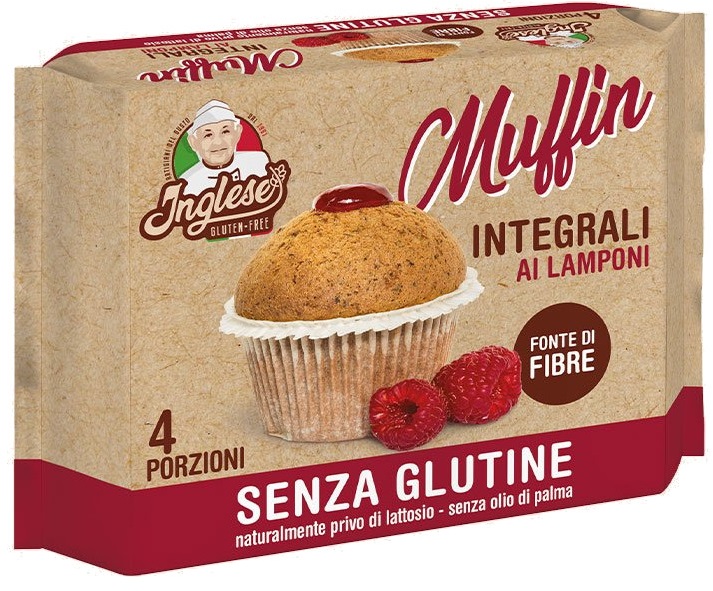 INGLESE MUFFIN INTEGRALI FARCITI AL LAMPONE 4 PEZZI DA 40 G - Farmapanda Srl