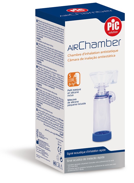 CAMERA INALAZIONE ANTISTATICA PIC SOLUTION AIR CHAMBER MASCHERINA FACCIALE IN SILICONE PICCOLA S 0-1 ANNO - Farmapanda Srl