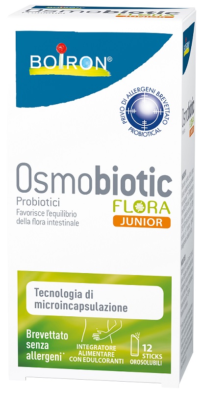 OSMOBIOTIC FLORA JUNIOR 12 STICKS OROSOLUBILI - Farmapanda Srl