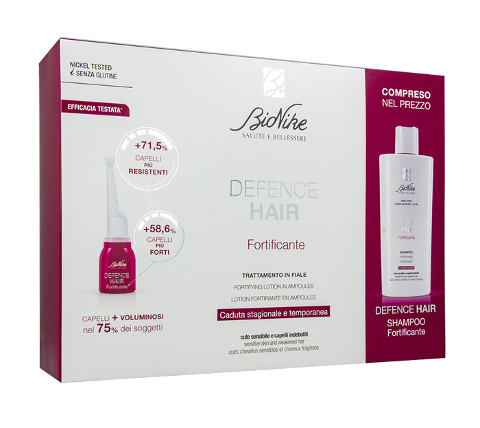 DEFENCE HAIR BIPACK RIDENSIFICANTE 21 FIALE 6 ML + SHAMPOO 200 ML - Farmapanda Srl