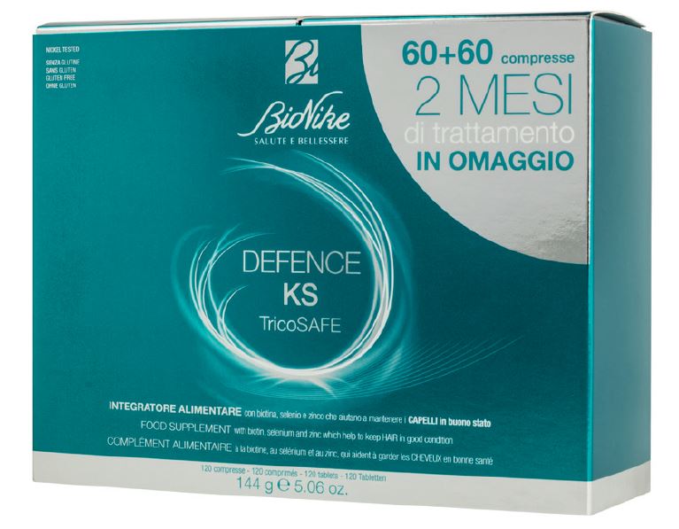DEFENCE KS TRICOSAFE BIPACK 60 COMPRESSE + 60 COMPRESSE - Farmapanda Srl