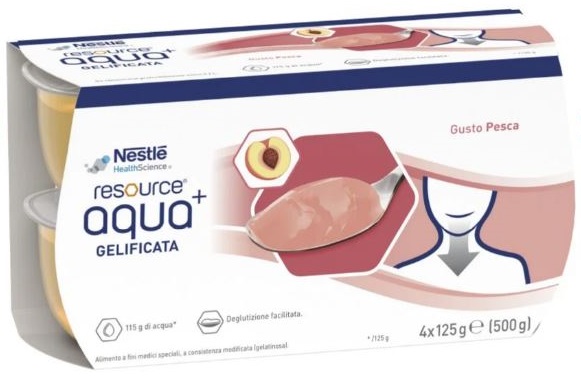 RESOURCE AQUA ACQUA GELIFICATA+PEACH CUP 6 4X125 G - Farmapanda Srl