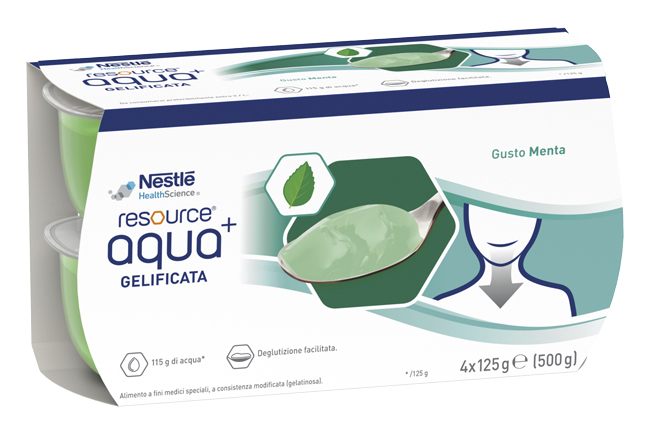 RESOURCE AQUA ACQUA GELIFICATA+MINT CUP 6 4X125 G - Farmapanda Srl