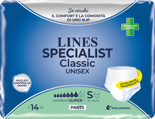 PANNOLONE A MUTANDA LINES SPECIALIST CLASSIC PANTS SUPER S 14 PEZZI - Farmapanda Srl