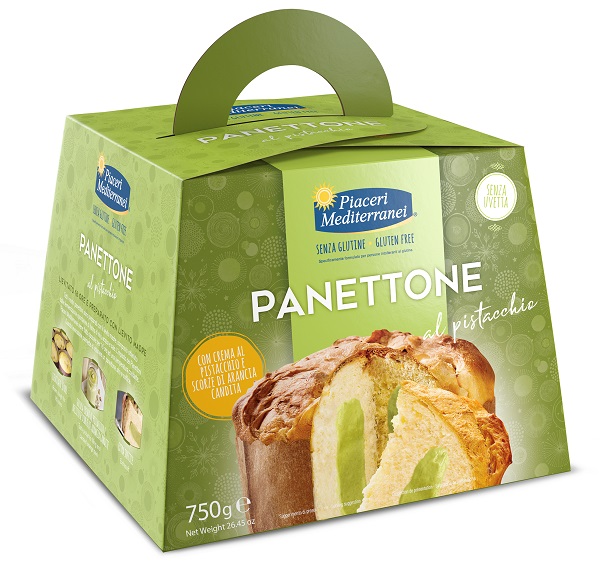PIACERI MEDITERRANEI PANETTONE AL PISTACCHIO 750 G - Farmapanda Srl