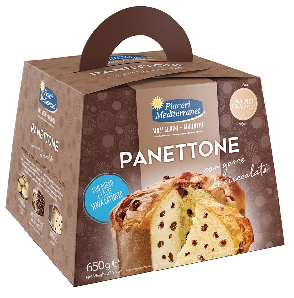 PIACERI MEDITERRANEI PANETTONE GOCCE DI CIOCCOLATO 650 G - Farmapanda Srl