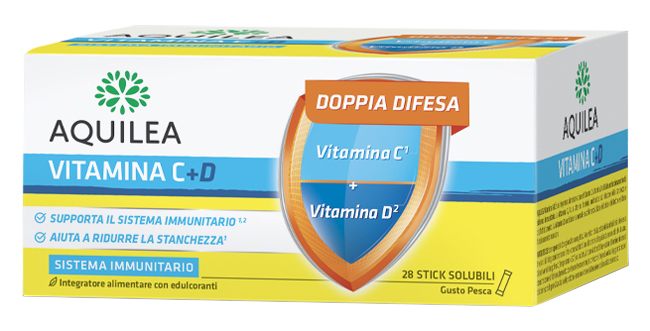 AQUILEA VITAMINA C+D 28 BUSTINE STICK - Farmapanda Srl